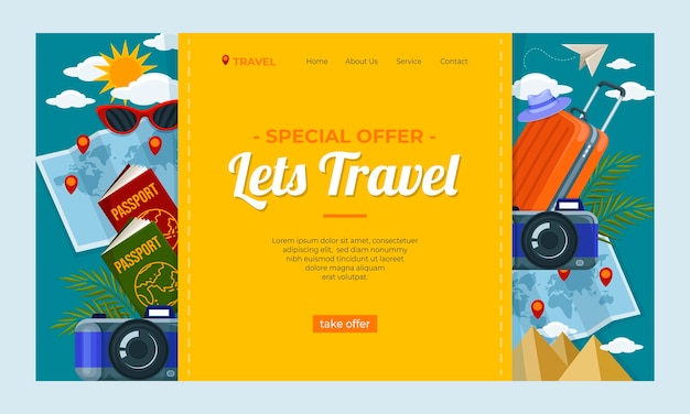 Free vector travel agency template design