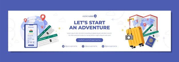 travel agency twitch banner template
