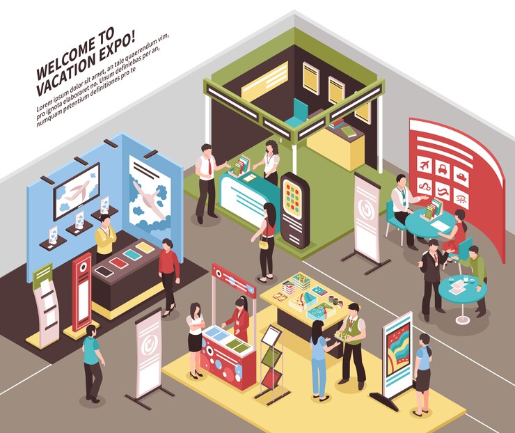 Free Vector travel agents exhibition 