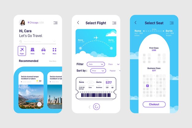여행 앱 인터페이스 디자인