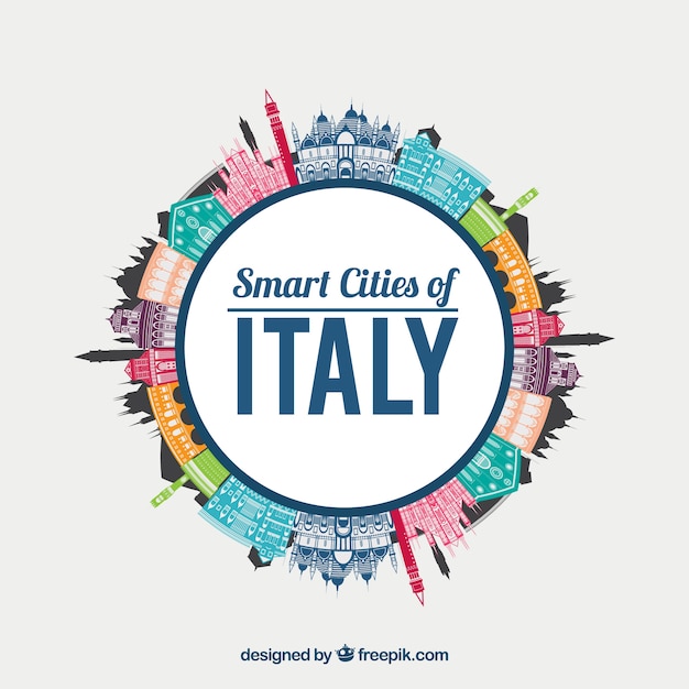 Free vector travel around italy background