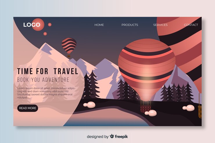 Free Vector travel around the world landing page