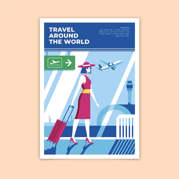 Travel around the world poster