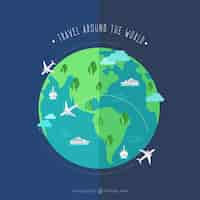 Free vector travel around the world