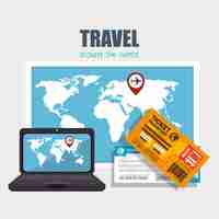 Free vector travel around the world