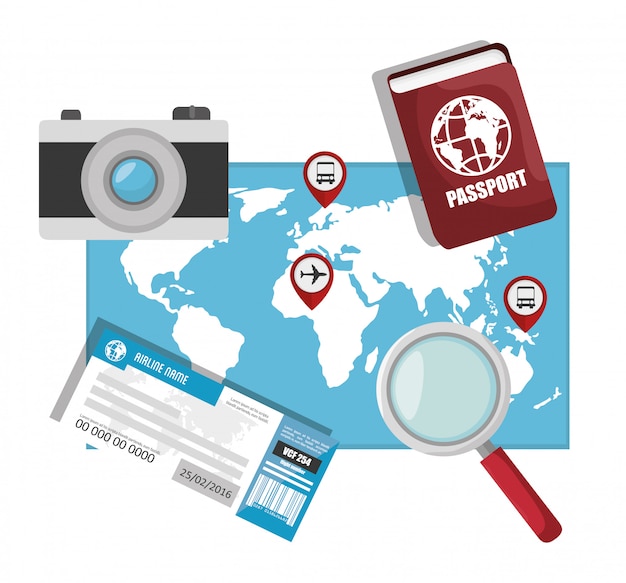 Free vector travel around the world