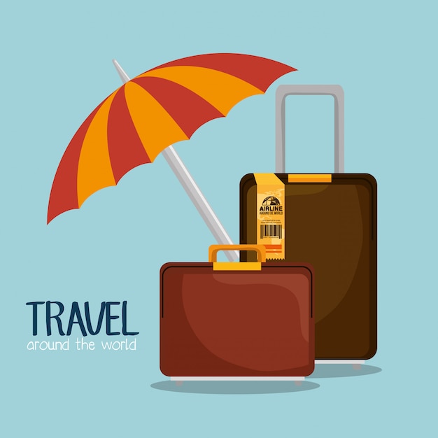 Free vector travel around the world