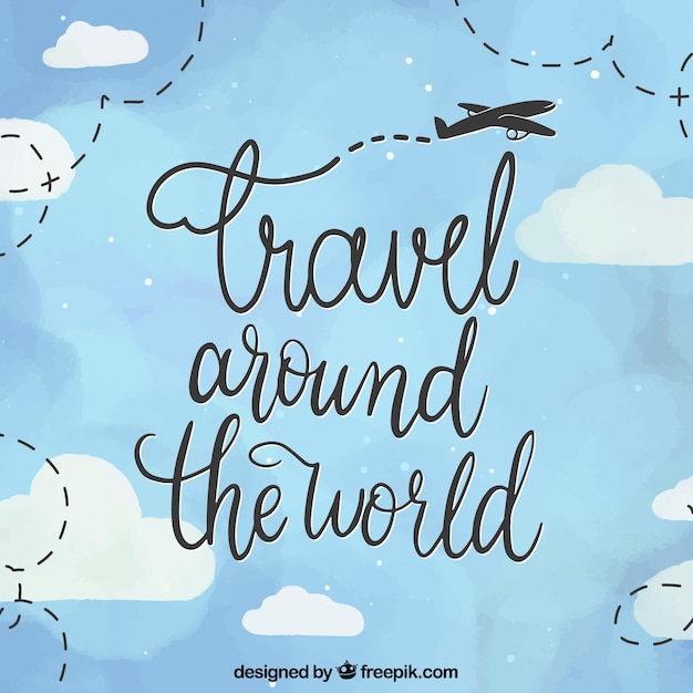 Free vector travel background in hand drawn style