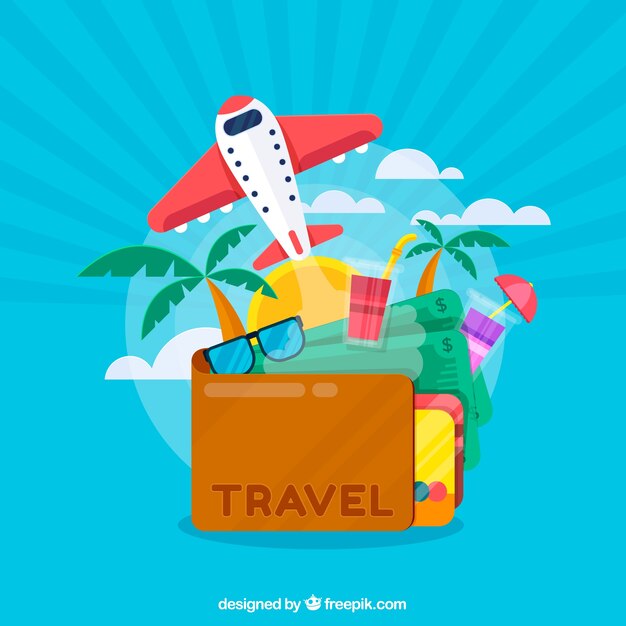 Travel background with different elements