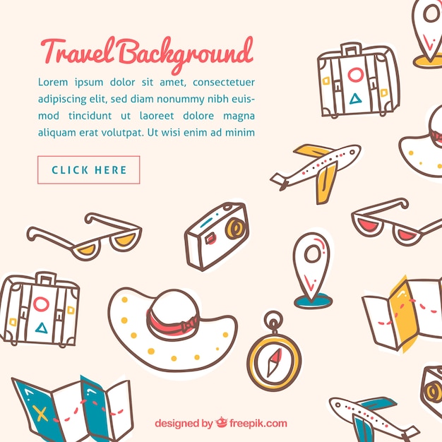 Travel background with elements