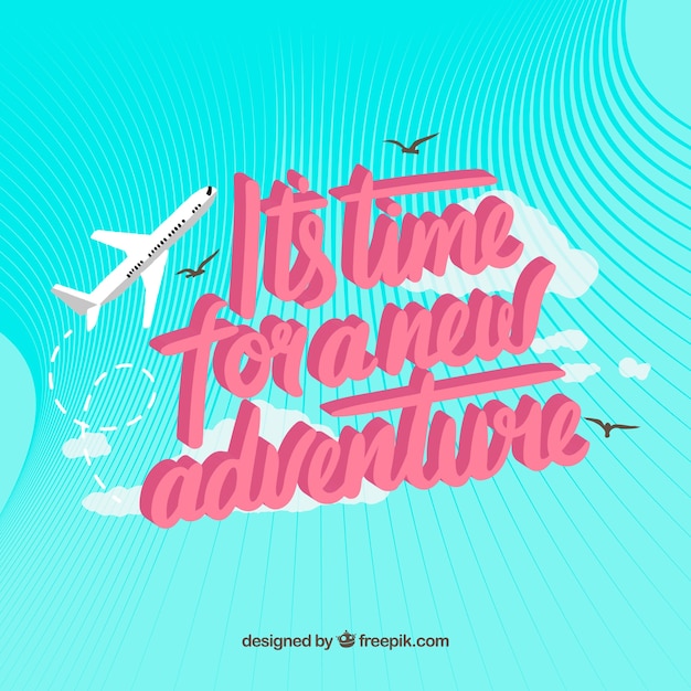 Travel background with lettering