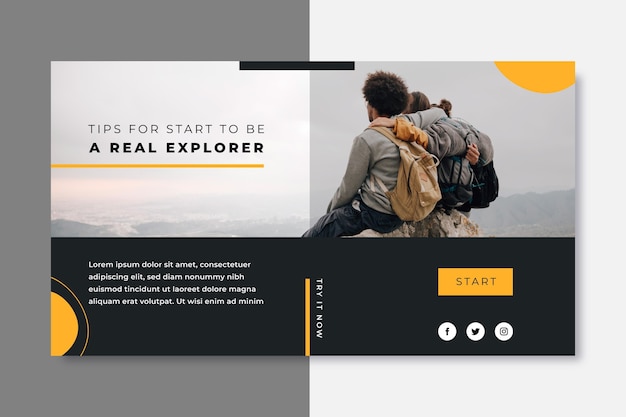 Free vector travel banner blog design