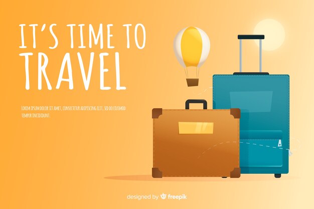 Travel banner template flat design