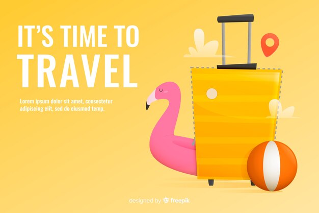 Travel banner template flat design