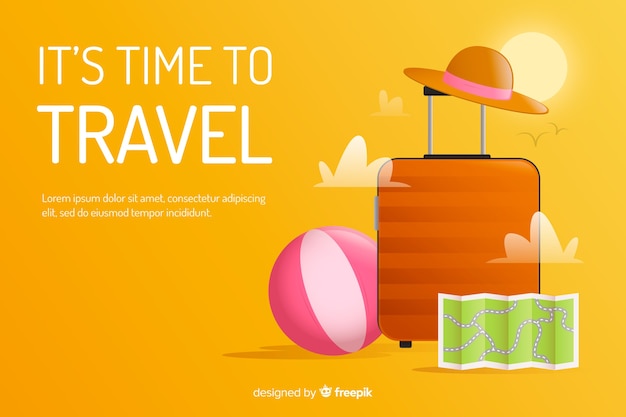 Travel banner template flat design