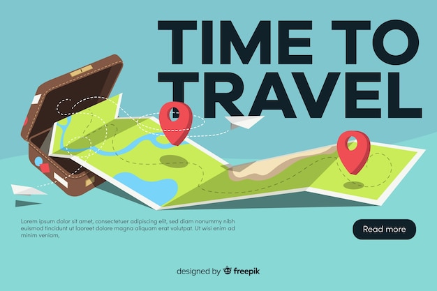 Free vector travel banner with flat design