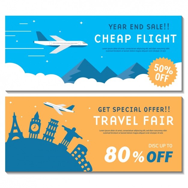 Travel banners set