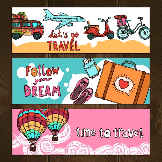 Travel Banners Set