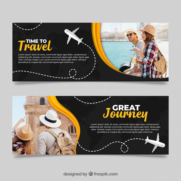 Travel banners with photo