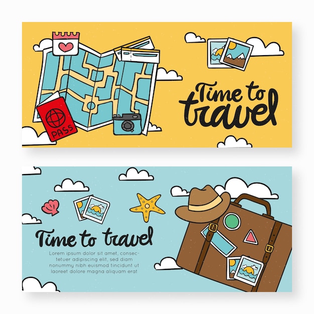 Free vector travel banners