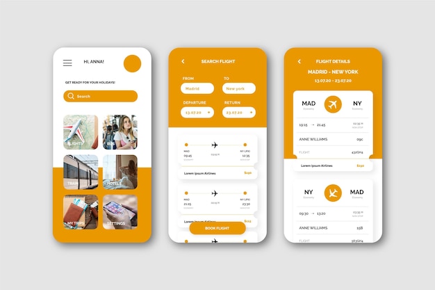 Travel booking app concept