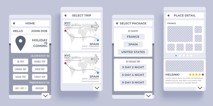 Free Vector travel booking app concept