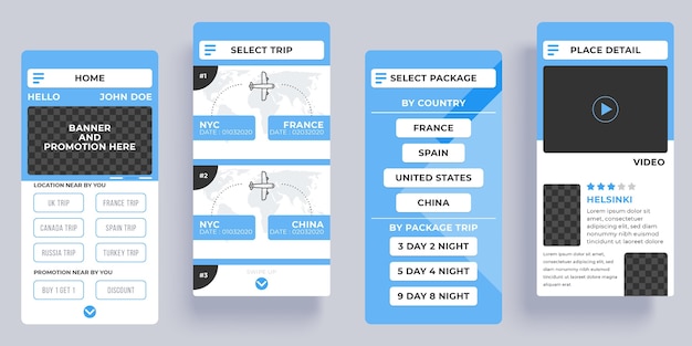 Travel booking app concept