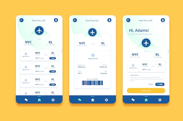 Travel booking app concept