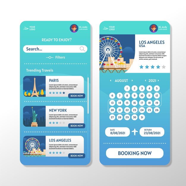 Travel booking app