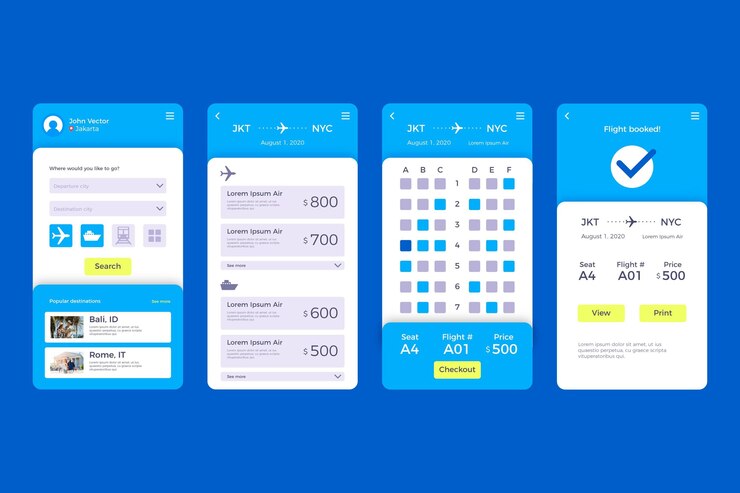 Free Vector travel booking app