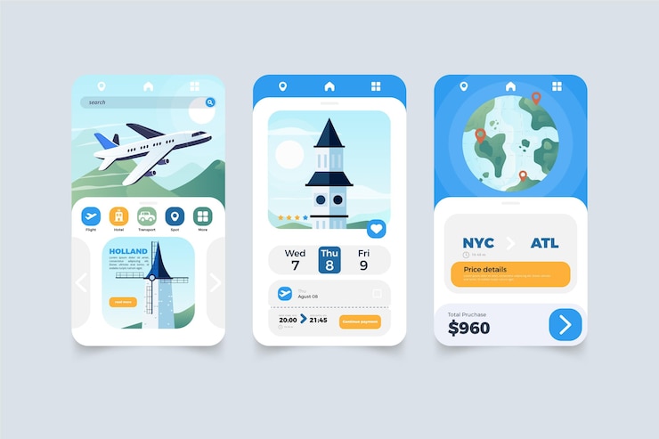 Free Vector travel booking app