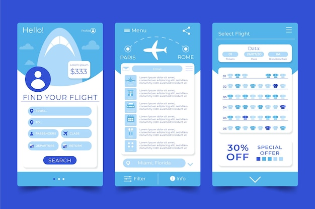 Free vector travel booking application