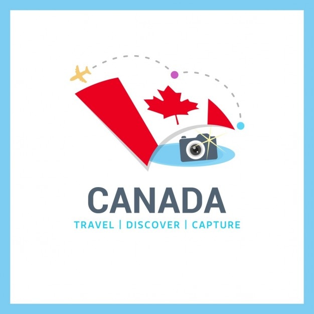 Vettore gratuito logo canada sono in viaggio