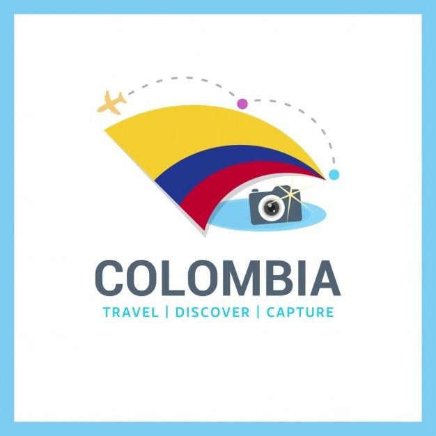 Vettore gratuito logo colombia bandiera di viaggio