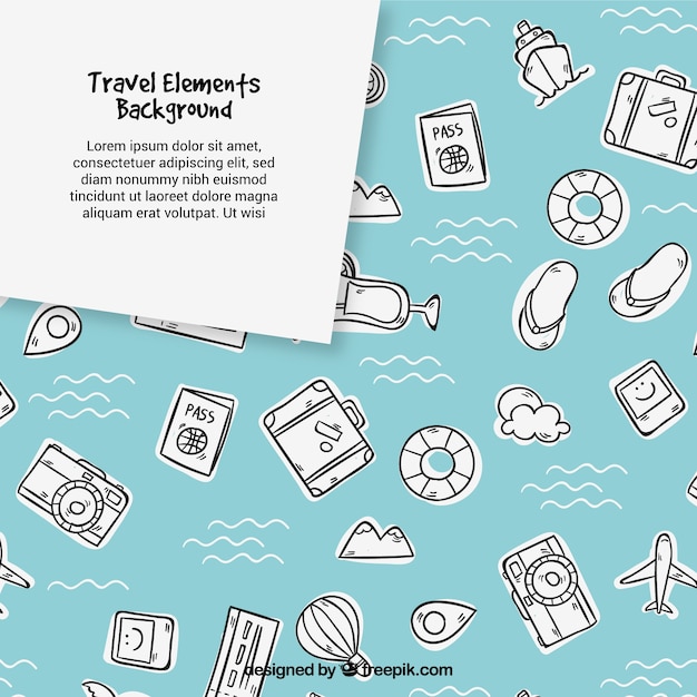 Travel concept background with white elements