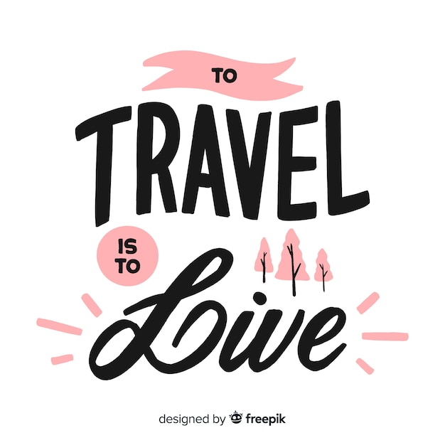 Travel decorative background lettering style