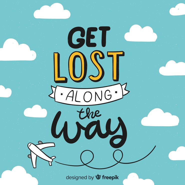 Free Vector travel decorative background lettering style
