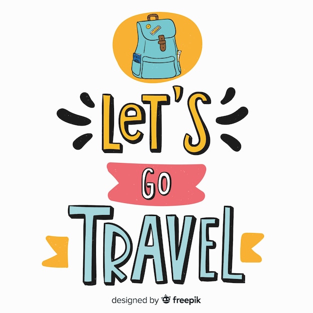 Free vector travel decorative background lettering style