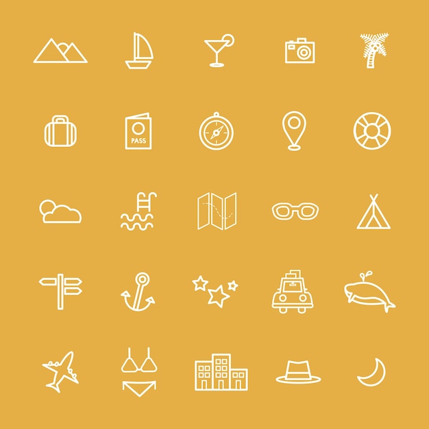 Free vector travel destination icon vectors illustration concept