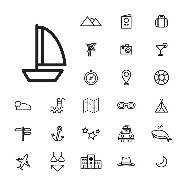 Free Vector travel destination icon vectors illustration concept