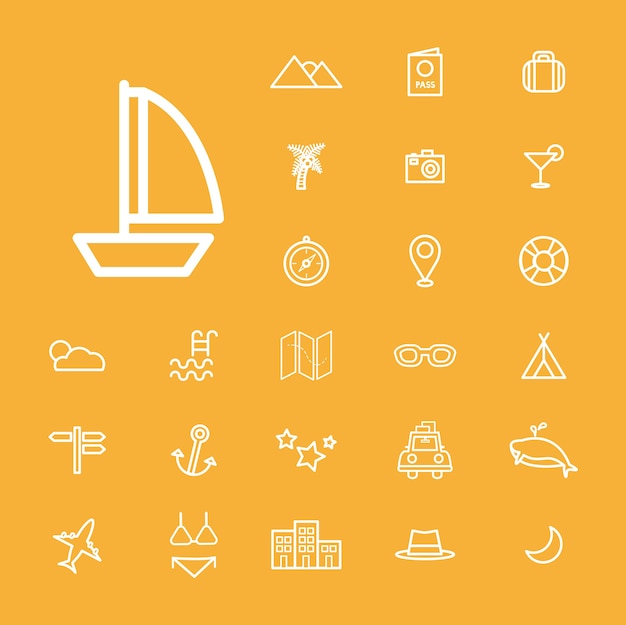 Travel Destination Icon Vectors Illustration Concept