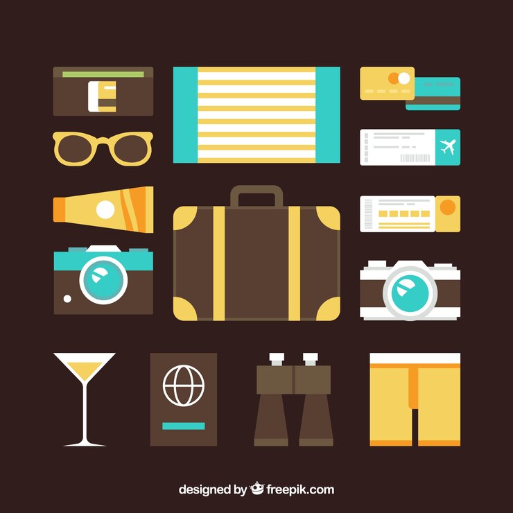 Free Vector travel element collection with flat design