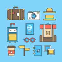 Free vector travel element collection with flat design