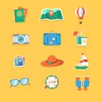 Free vector travel element collection with flat design