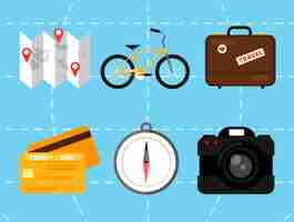 Free vector travel element collection with flat design