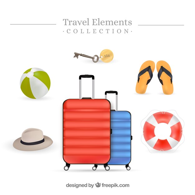 Travel element collection with realistic style