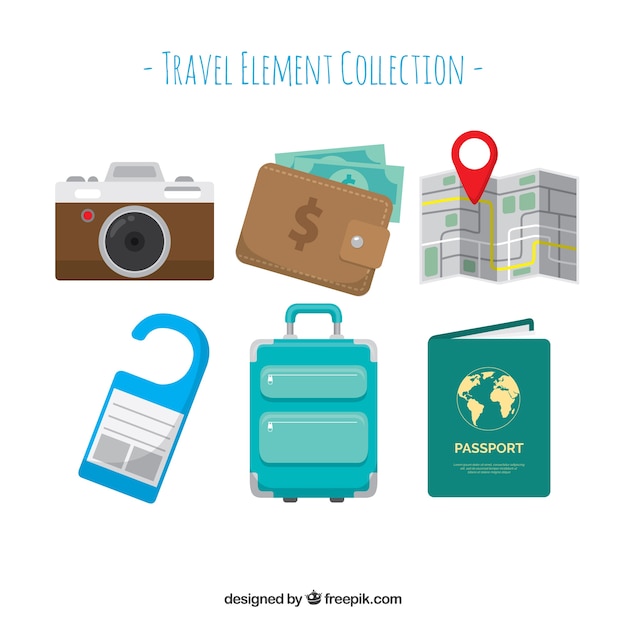 Free vector travel element collection