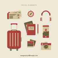 Free vector travel elements collection in flat style