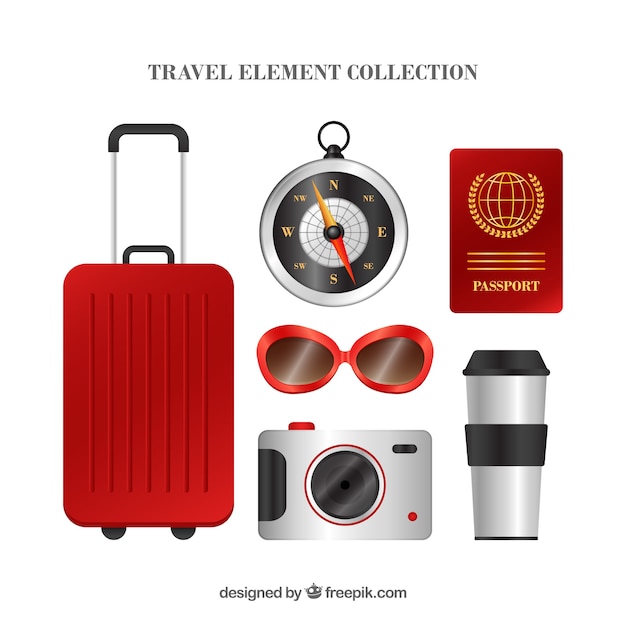 Free vector travel elements collection