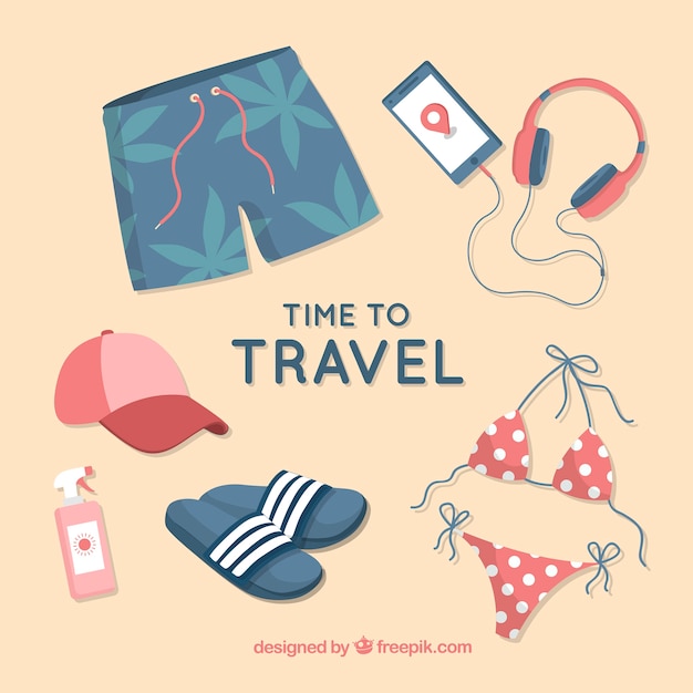 Free vector travel elements collection